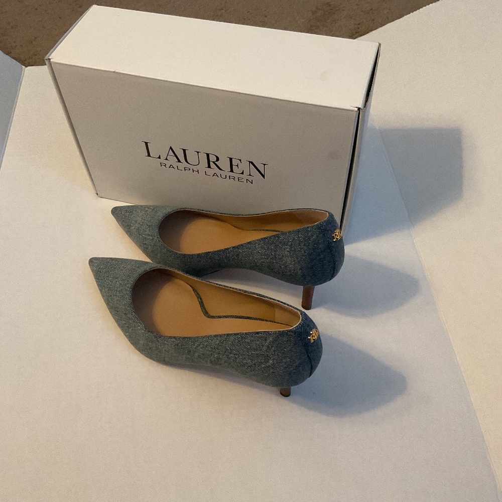 Ralph Lauren Lanette Denim Dress Pumps